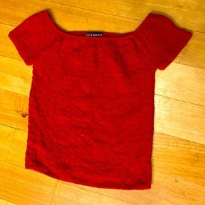 Brandy Melville red smocked crop top